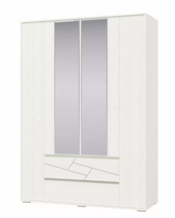Шкаф 4-х дверный с ящиками Аделина 1600 Рамух белый в Бердске - berdsk.mebel54.com | фото