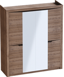Шкаф четырехдверный Соренто с комплектом полок (3 шт)Дуб стирлинг/Кофе структурный матовый в Бердске - berdsk.mebel54.com | фото
