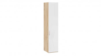 Шкаф для белья с 1 глухой дверью «Эмбер» Яблоня Беллуно/Белый глянец в Бердске - berdsk.mebel54.com | фото