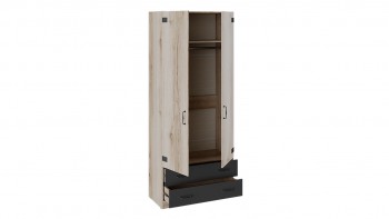 Шкаф для одежды комбинированный «Окланд» (Фон Черный/Дуб Делано) в Бердске - berdsk.mebel54.com | фото
