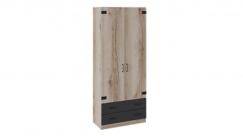 Шкаф для одежды комбинированный «Окланд» (Фон Черный/Дуб Делано) в Бердске - berdsk.mebel54.com | фото