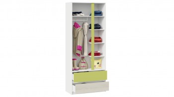 Шкаф для одежды комбинированный «Сканди» Дуб Гарден/Белый/Зеленый в Бердске - berdsk.mebel54.com | фото
