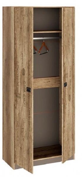 Шкаф для одежды «Пилигрим» (Дуб Каньон светлый, Фон серый) в Бердске - berdsk.mebel54.com | фото