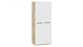 Шкаф для одежды с 2-мя дверями «Фьюжн» Дуб Делано/Белый глянец в Бердске - berdsk.mebel54.com | фото