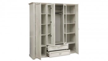 Шкаф для одежды "Сохо" (бетон пайн белый/2 ящика/зеркало) в Бердске - berdsk.mebel54.com | фото