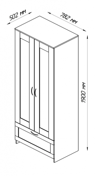 Шкаф двухдверный Сириус с 1 ящиком белый в Бердске - berdsk.mebel54.com | фото