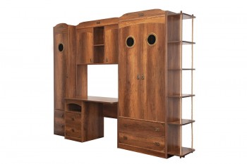 Шкаф комбинированный для одежды с иллюминатором «Навигатор» (Дуб Каньон) в Бердске - berdsk.mebel54.com | фото