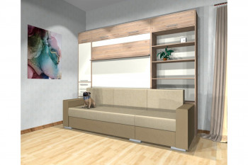 Шкаф-кровать с диваном Каролина в Бердске - berdsk.mebel54.com | фото