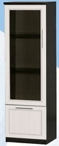 Шкаф нижний с ящиком и стеклодверью ДЛЯ ГОСТИНОЙ ШНЯС-450 Венге/Дуб выбеленный в Бердске - berdsk.mebel54.com | фото