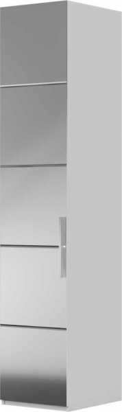 Шкаф ШР-1 зеркало, левый, Вива (Белый/Белый глянец/Платина) в Бердске - berdsk.mebel54.com | фото