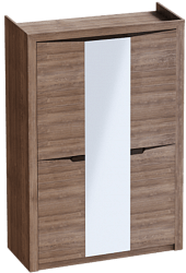 Шкаф трехдверный Соренто Дуб стирлинг/Кофе структурный матовый в Бердске - berdsk.mebel54.com | фото