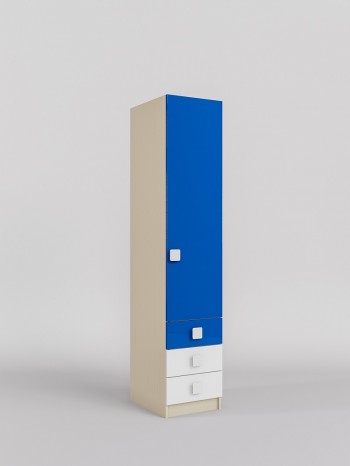 Шкаф угловой (секция с ящиками) Скай люкс (Синий/Белый/корпус Клен) в Бердске - berdsk.mebel54.com | фото