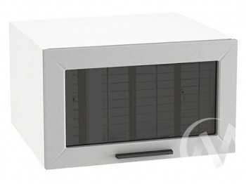 Шкаф верхний Глетчер ШВГС 610 (Гейнсборо силк/белый/горизонт/стекло) в Бердске - berdsk.mebel54.com | фото