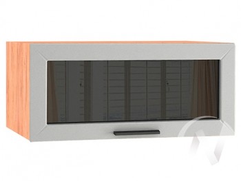 Шкаф верхний Глетчер ШВГС 810 (Гейнсборо силк/дуб крафт/горизонт/стекло) в Бердске - berdsk.mebel54.com | фото
