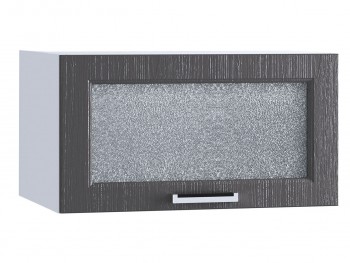 Шкаф верхний горизонтальный со стеклом 610, ШВГС 610 (Клен серый/корпус белый) в Бердске - berdsk.mebel54.com | фото