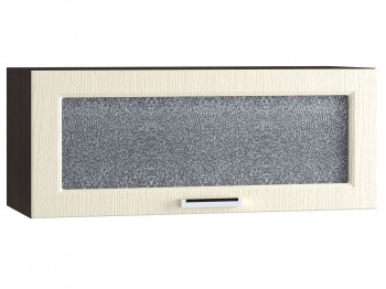 Шкаф верхний горизонтальный со стеклом 800, ШВГС 800 (Клен кремовый/корпус венге) в Бердске - berdsk.mebel54.com | фото