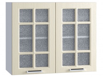 Шкаф верхний со стеклом 800, ШВС 800 (Клен кремовый/корпус белый) в Бердске - berdsk.mebel54.com | фото