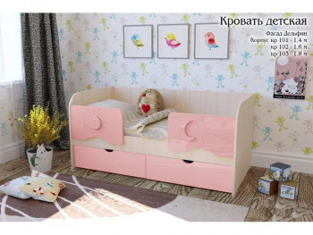 Соня Кровать детская 2 ящика 1.6 Розовый глянец в Бердске - berdsk.mebel54.com | фото