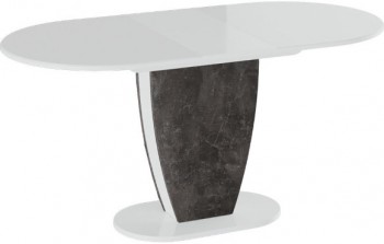 Стол обеденный «Монреаль» Тип 1 (Белый глянец/Моод темный) в Бердске - berdsk.mebel54.com | фото