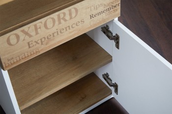 Стол с ящиками «Оксфорд» (Ривьера/Белый с рисунком) в Бердске - berdsk.mebel54.com | фото