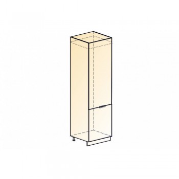 Стоун Шкаф-пенал L600 под холодильник (2 дв. гл.) (белый/грей софттач) в Бердске - berdsk.mebel54.com | фото