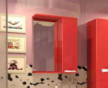 Зеркало-шкаф Камелия 65 (красный) в Бердске - berdsk.mebel54.com | фото